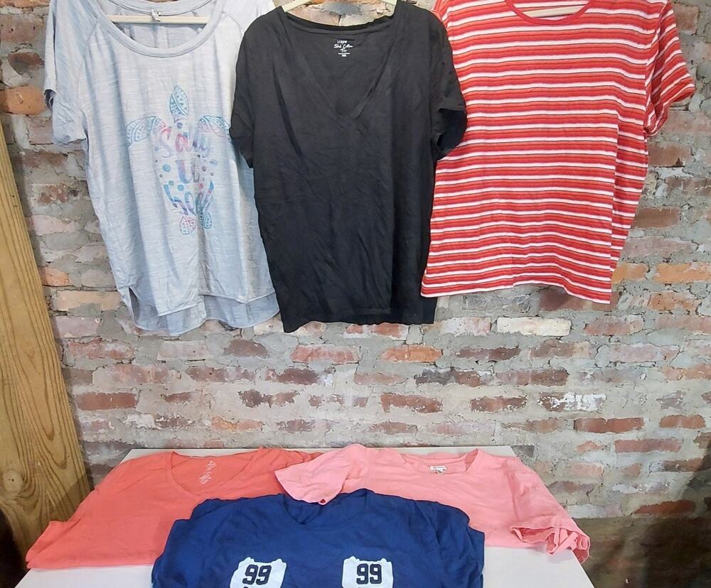 Lot Womens T Shirts 6 Pack Plus Size 2X J Crew XXL V Neck Graphic Tee